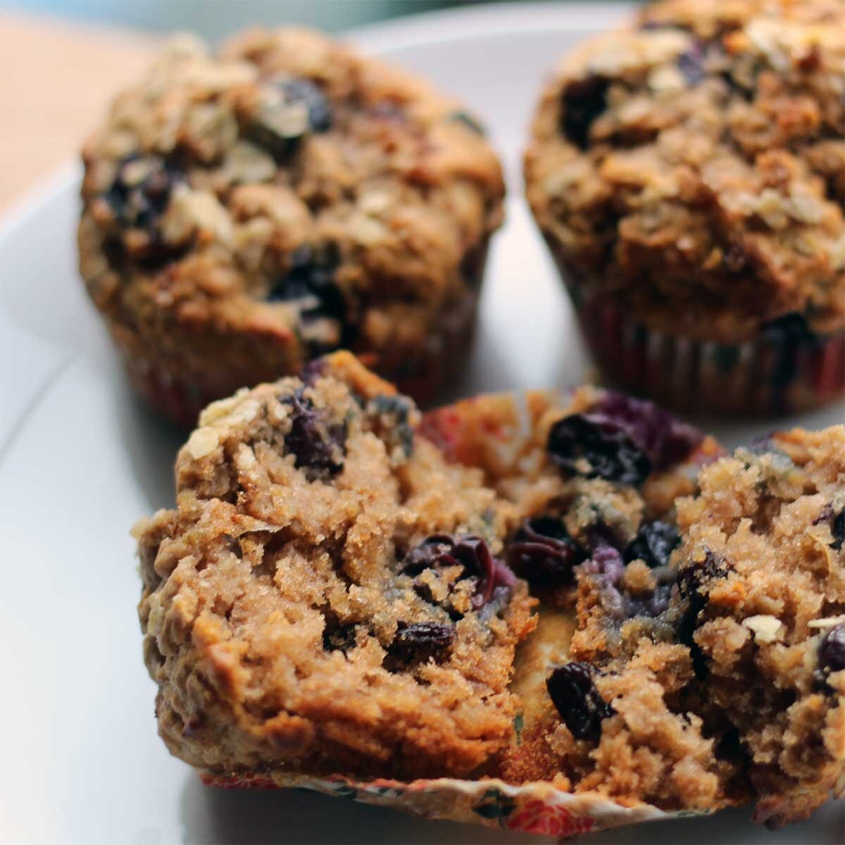 Oat, Raisin & Blueberry Muffins