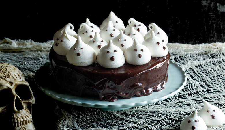 Halloween Chocolate Ghost Cake