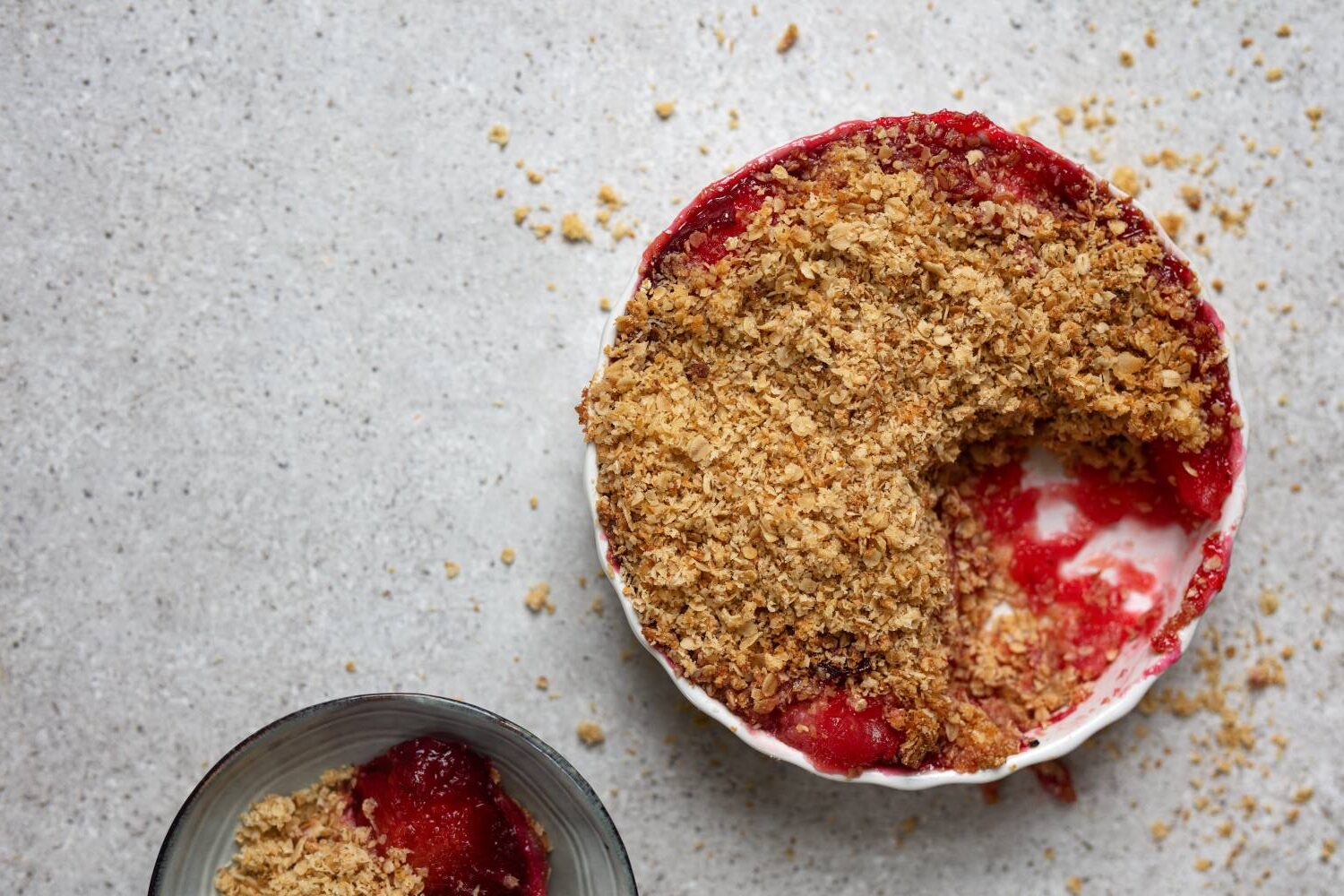 Plum and Coconut Crumble
