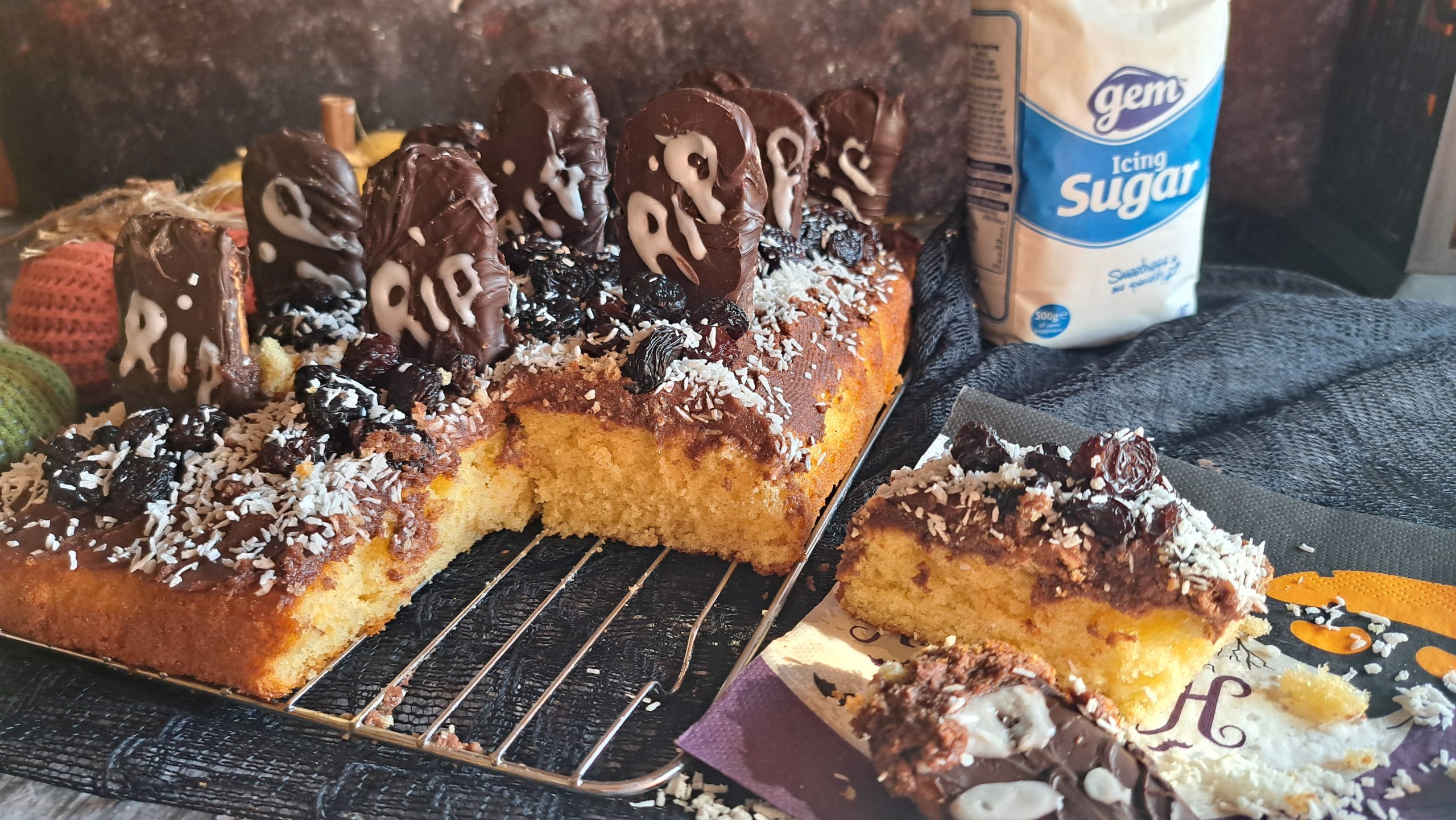 Halloween Graveyard Traybake