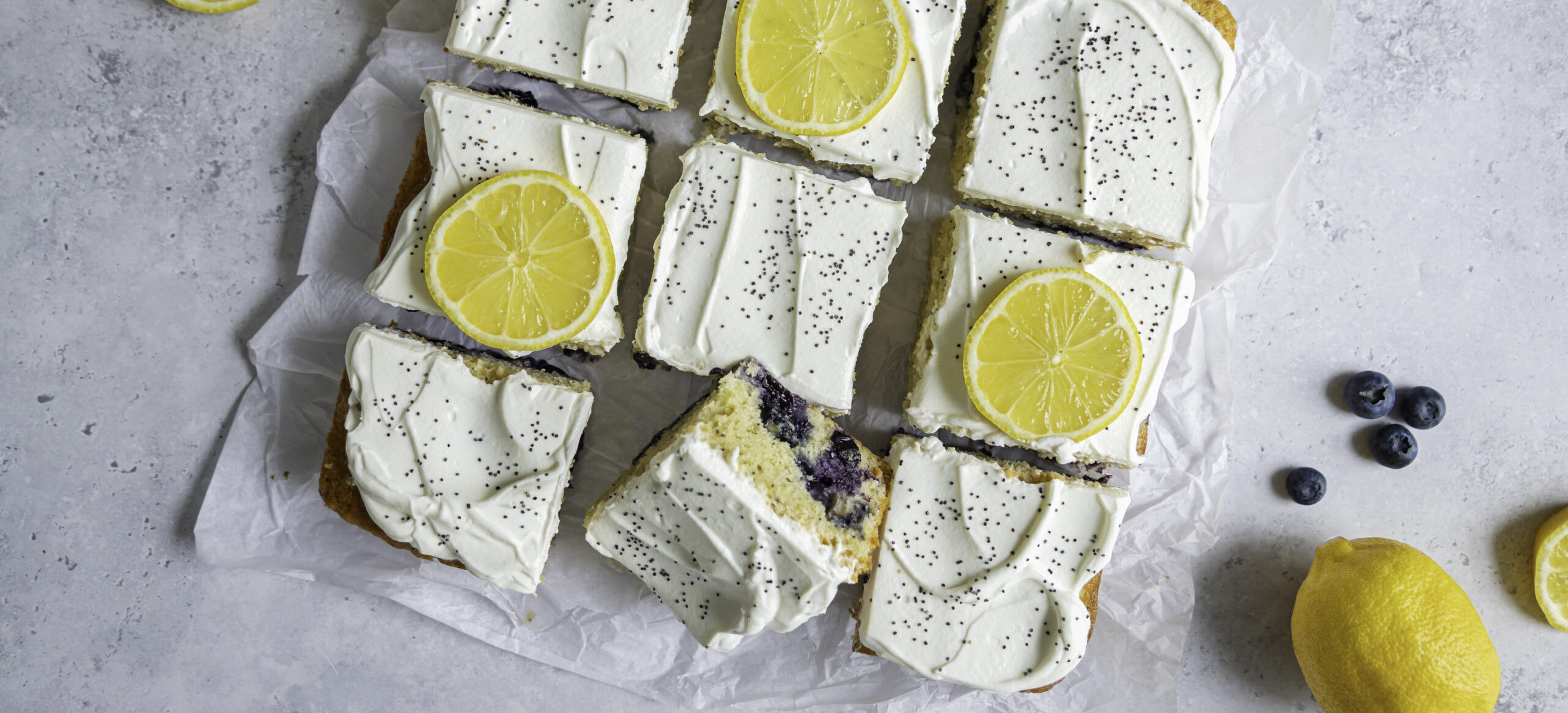 Lemon & blueberry squares