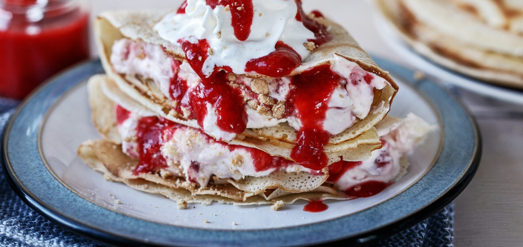 Strawberry Shortbread Pancakes