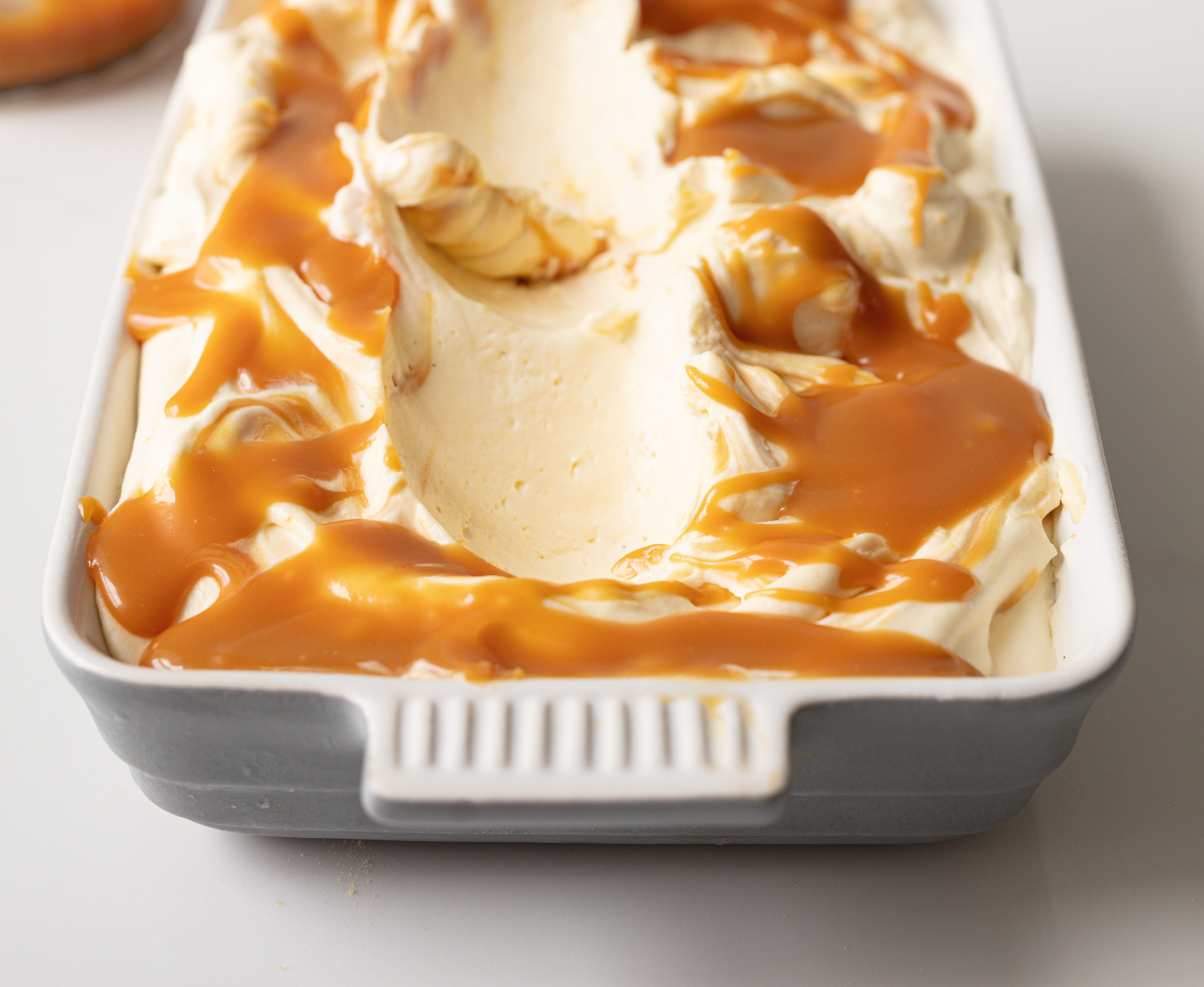 Homemade caramel ice cream