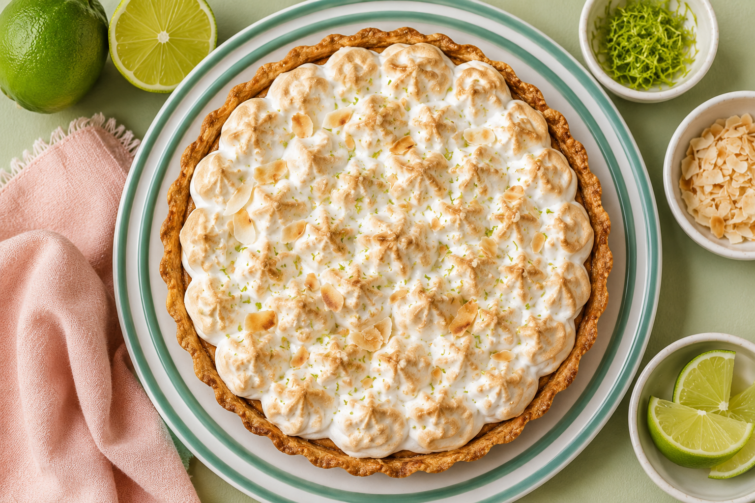 Baked Lime Coconut Pie