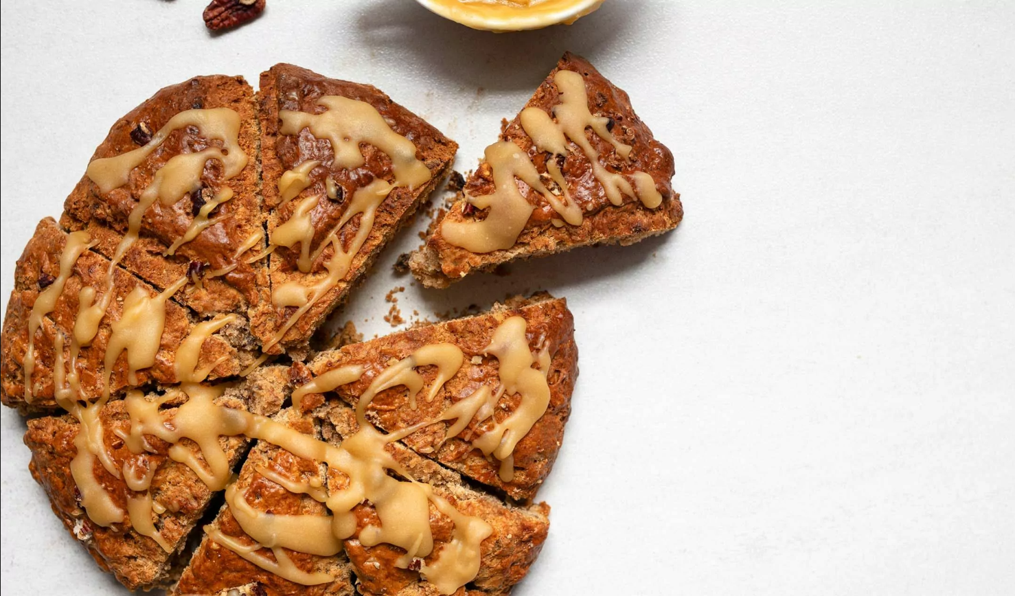 Banana walnut scones with maple butter glaze